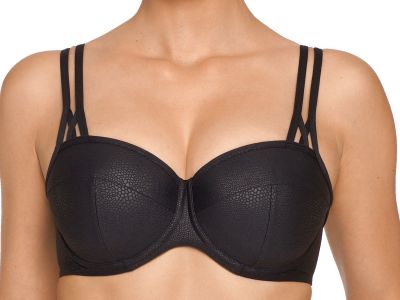 PrimaDonna Freedom Padded Balcony -bikiniliivit musta Kaarituettu, topattu bikiniliivi muunneltavilla olkaimilla 70-85, D-H 4004416-ZWA