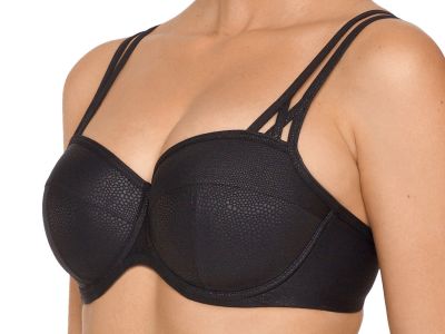 PrimaDonna Freedom Padded Balcony -bikiniliivit musta Kaarituettu, topattu bikiniliivi muunneltavilla olkaimilla 70-85, D-H 4004416-ZWA