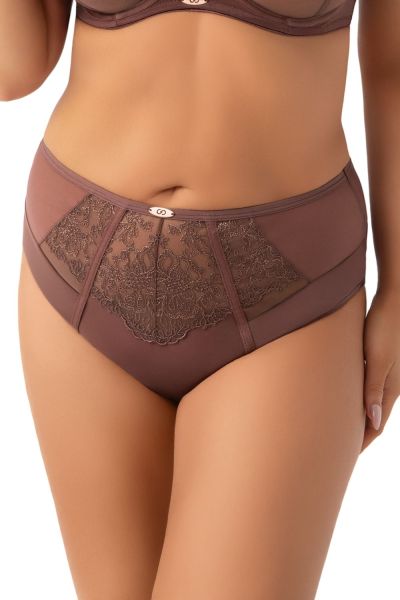 Gorsenia Frida-alushousut - Chocolate Meshalushousut normaalikorkealla vyötäröllä. L/40 - 4XL/48 F019