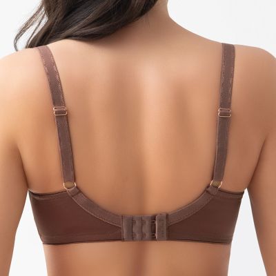 Gorsenia Frida UW Soft -rintaliivit - Chocolate Kaarituettu, toppaamaton kirjailtu meshliivi. 70-100, D-M G019