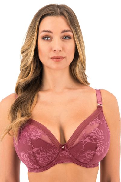 Fantasie Fusion Lace UW Half Padded Plunge -rintaliivit Rosewood Kokokuppinen, edestä matala, puoliksi topattu rintaliivi. 65-85, D-I FL102314-ROW