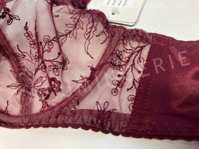 Gaia Lingerie Jasmine/Justine Soft -rintaliivit Burgundy Kaarituettu, toppaamaton lähes täyskuppinen malli 70-105, D-L BS-1035/1031-BUR