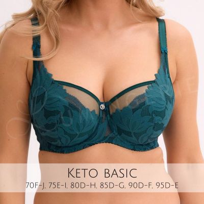 Gaia Lingerie Keto Semi Soft -rintaliivit Petrol Kaarituettu, puolitopattu. 70-105, D-L BS-1134-ZIE