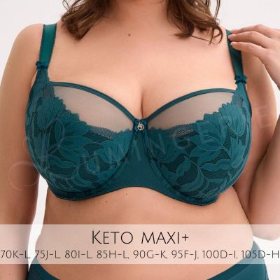Gaia Lingerie Keto Semi Soft -rintaliivit Petrol Kaarituettu, puolitopattu. 70-105, D-L BS-1134-ZIE