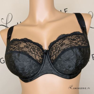 Gaia Lingerie Willow UW Soft -rintaliivit Black Kaarituettu, toppaamaton, täyskuppinen liivi sivutuella. 75-105, D-O BSM-1320-CZA