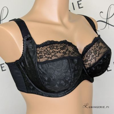Gaia Lingerie Willow UW Soft -rintaliivit Black Kaarituettu, toppaamaton, täyskuppinen liivi sivutuella. 75-105, D-O BSM-1320-CZA