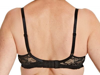 Royce Lingerie Georgia-t-paitaliivit kaarituettomat musta Kaaritueton, lähes täyskuppinen sileä t-paitaliivi proteesitaskuilla 70-95, D-FF 886P-BLK