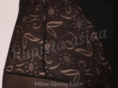 Mitex Glossy Form -lahjebody musta Kevyesti siloittava lahkeellinen ja kupiton alusbody S-5XL GF-B
