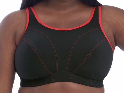 Goddess Goddess Sport NW -urheiluliivit musta-punainen Kaarituettomat, toppaamattomat urheilurintaliivit 80-110 D-I GD6910-BLK