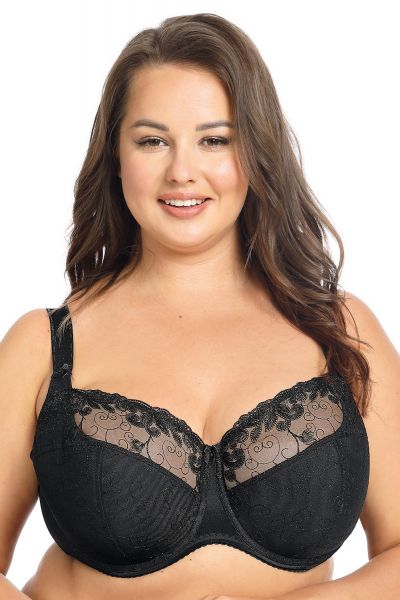 Gaia Lingerie Goldie Nouveau Semi Soft -rintaliivit musta Kaarituettu, puolitopattu 65-105, D-L BS-899-CZ2