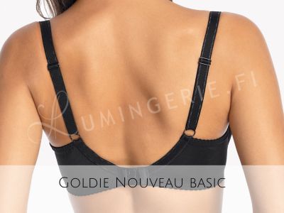 Gaia Lingerie Goldie Nouveau Semi Soft -rintaliivit musta Kaarituettu, puolitopattu 65-105, D-L BS-899-CZ2