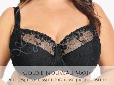Gaia Lingerie Goldie Nouveau Semi Soft -rintaliivit musta Kaarituettu, puolitopattu 65-105, D-L BS-899-CZ2