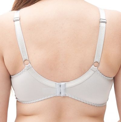 Plaisir Lingerie Grace Soft Full Cup -rintaliivit Silvery Kaarituettu, toppaamaton, joustopitsinen täyskuppiliivi 80-110 D-I 1145-23/SIL