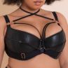 Scantilly by Curvy Kate Harnessed Padded Half Cup -rintaliivit Black Pleather-thumb Kaarituettu, kevyesti topattu, keinonahkainen puolikuppi balconette . 65-85, E-L ST-008105-BLK