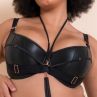 Scantilly by Curvy Kate Harnessed Padded Half Cup -rintaliivit Black Pleather-thumb Kaarituettu, kevyesti topattu, keinonahkainen puolikuppi balconette . 65-85, E-L ST-008105-BLK