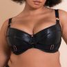 Scantilly by Curvy Kate Harnessed Padded Half Cup -rintaliivit Black Pleather-thumb Kaarituettu, kevyesti topattu, keinonahkainen puolikuppi balconette . 65-85, E-L ST-008105-BLK