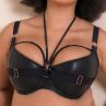 Scantilly by Curvy Kate Harnessed Padded Half Cup -rintaliivit Black Pleather-thumb Kaarituettu, kevyesti topattu, keinonahkainen puolikuppi balconette . 65-85, E-L ST-008105-BLK