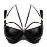 Scantilly by Curvy Kate Harnessed Padded Half Cup -rintaliivit Black Pleather-thumb Kaarituettu, kevyesti topattu, keinonahkainen puolikuppi balconette . 65-85, E-L ST-008105-BLK
