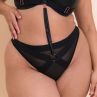 Scantilly by Curvy Kate Harnessed Deep Thong -stringit Black Pleather-thumb  S/36-38 - XL/48-50 ST-008200-BLK