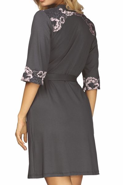 Hamana Helen-aamutakki harmaa-pinkki  S-5XL 