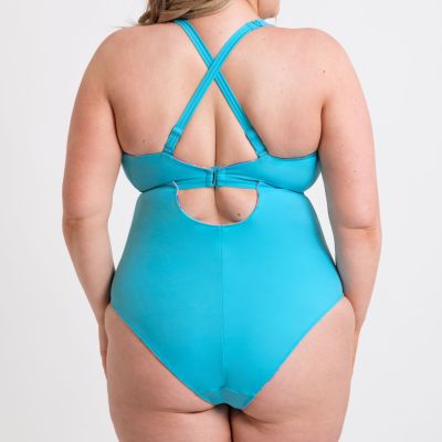 Curvy Kate Ibiza NW Multiway Plunge -kääntöuimapuku Print Mix & Turquoise Kaaritueton ja käännettävä, kuppikokomitoitettu kokouimapuku. 65-90 E/F - M/N CS039607-MIX