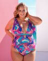 Curvy Kate Ibiza NW Multiway Plunge -kääntöuimapuku Print Mix & Turquoise-thumb Kaaritueton ja käännettävä, kuppikokomitoitettu kokouimapuku. 65-90 E/F - M/N CS039607-MIX