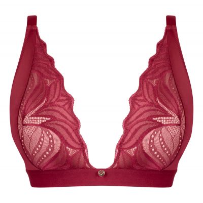Scantilly by Curvy Kate Indulgence in Lace -bralette Red-Latte Kaaritueton bralette säädettävillä olkaimilla E-L-kuppikolle 36-50 ST-010-110-RED-LAE