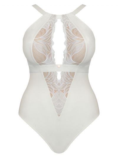 Scantilly by Curvy Kate Indulgence in Lace -pitsibody Ivory Kaaritueton body säädettävillä olkaimilla E-L-kuppikolle 36-54 ST-010-704-IVORY