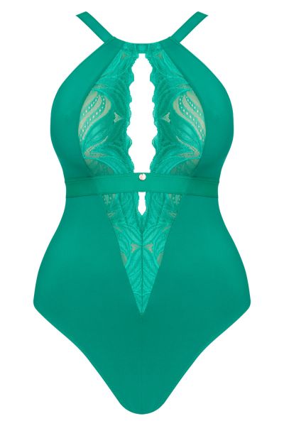 Scantilly by Curvy Kate Indulgence in Lace -pitsibody Jade Kaaritueton body säädettävillä olkaimilla E-L-kuppikolle 36-54 ST-010-704-JADE