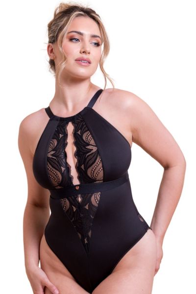 Scantilly by Curvy Kate Indulgence in Lace -pitsibody Black-Latte Kaaritueton body säädettävillä olkaimilla E-L-kuppikolle S/36-38 - 3XL/56-58 ST-010704-BLK-LAE