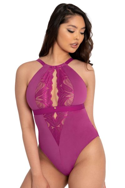 Scantilly by Curvy Kate Indulgence in Lace -pitsibody Orchid-Latte Kaaritueton body säädettävillä olkaimilla E-L-kuppikolle 36-54 ST-010-704-ORC-LAE