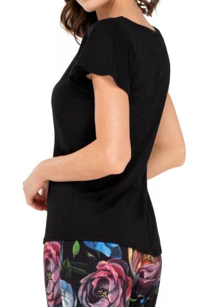  Ingrid-pyjama 2-osainen Black Floral Kaksiosainen pyjamasetti S/34-36 - 2XL/50-52 