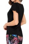  Ingrid-pyjama 2-osainen Black Floral-thumb Kaksiosainen pyjamasetti S/34-36 - 2XL/50-52 