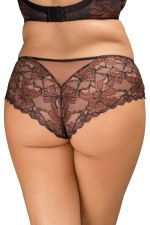 Iva Lace Midi Brief -alushousut - Black & Copper