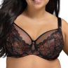 Nessa Iva UW Soft -rintaliivit - Black & Copper-thumb Kaarituettu, toppaamaton liivi kaksikerroksisilla mesh- ja joustopitsikupeilla. 65-100, E-O IVA-N550-B&C