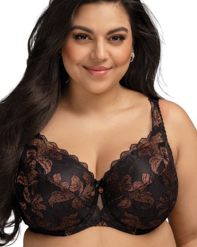 Nessa Iva UW Padded -rintaliivit - Black & Copper Kaarituettu, topattu lähes kokokuppinen liivimalli. 60-95, D-M IVA-N502-B&C