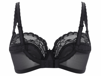 Panache Jasmine Soft Balconnet -rintaliivit musta Kaarituettu, toppaamaton balconette 60-85, E-K 6951