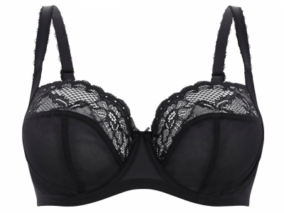 Panache Jasmine Soft Balconnet -rintaliivit musta Kaarituettu, toppaamaton balconette 60-85, E-K 6951