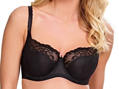 Panache Jasmine Soft Balconnet -rintaliivit musta Kaarituettu, toppaamaton balconette 60-85, E-K 6951