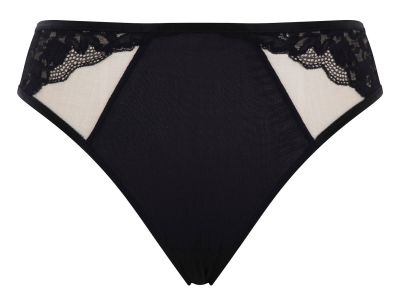 Sculptresse by Panache Josephine High Leg Brief -alushousut Black & Latte Korkeavyötäröiset alushousut avarilla jalanteillä. 42-50 10852-B&L