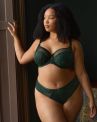 Sculptresse by Panache Josephine High Leg Brief -alushousut Forest Green-thumb Korkeavyötäröiset alushousut avarilla jalanteillä. L/40 - 5XL/50 10852A-FOG