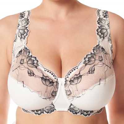 Plaisir Lingerie Kamilla UW Soft Full Cup -rintaliivit Harmony Kaarituettu, toppaamaton täyskuppiliivi joustopitsillä. 80-105, D-I 9010-27/HNY