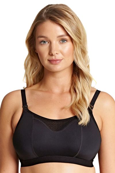 Panache Katherine Soft Crop Top -imetysliivit Black Kaaritueton toppimainen imetysliivi avattavilla kupeilla 60-90, D-J 10391-BLK