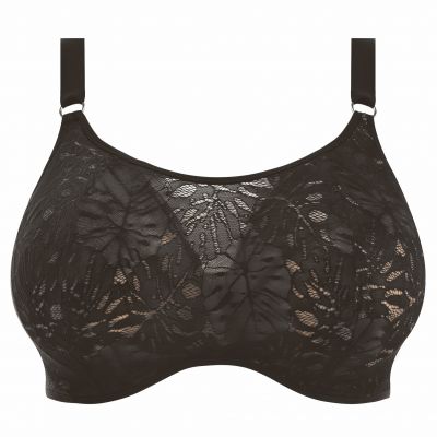 Elomi Kelsey UW Bralette -rintaliivit musta Kaarituettu, kokokuppinen ja toppaamaton pitsibralette 70-100, F-N EL300524-BLK