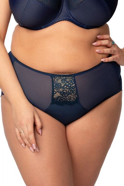 Nessa Kenzo Midi Brief -alushousut Navy Alushousut pitsikoristeilla, normaalikorkea vyötärö. 40-52 NO2-NAY