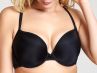 Cleo by Panache Koko Plunge-t-paitaliivit musta-thumb Kaarituettu, syväänuurrettu sileäkuppinen t-paitaliivi 60-85, D-H 9176