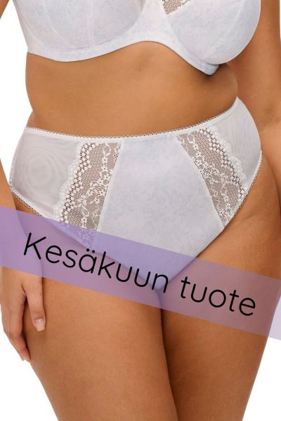 Elomi Lucie High Leg -alushousut - White Midihousu normaalikorkealla vyötäröllä, korkealle leikatut jalansuut. M/40 - 4XL/50 EL4498-WHE