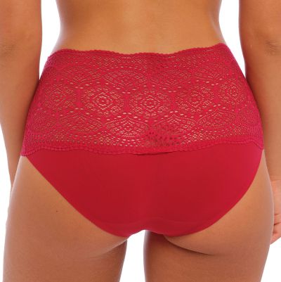 Fantasie Lace Ease Stretch Full Brief -alushousut - Red Korkeavyötäröiset ns. yhden koon housut XS-XL-koolle. One Size (XS-XL) FL2330-RED
