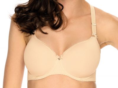 Gaia Lingerie Lace Fantasia Spacer -t-paitarintaliivit Beige T-paitaliivi, jossa sileät, saumattomat kupit sekä vaihdettavat olkaimet 65-90, D-J BS-35-BEZ-SP2