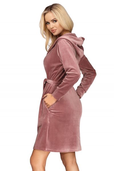 Hamana Leon-veluuriaamutakki Pecan Pitkähihainen ja hupullinen aamutakki paksua veluuria. S/M - 4XL/5XL LEON-PEC-AW21